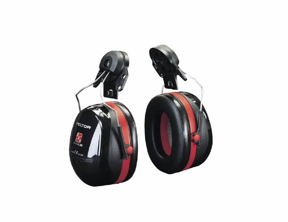 3M Casque antibruit PELTOR Optime III H540P3-413-SV avec attaches pour casque - Noir/Rouge -