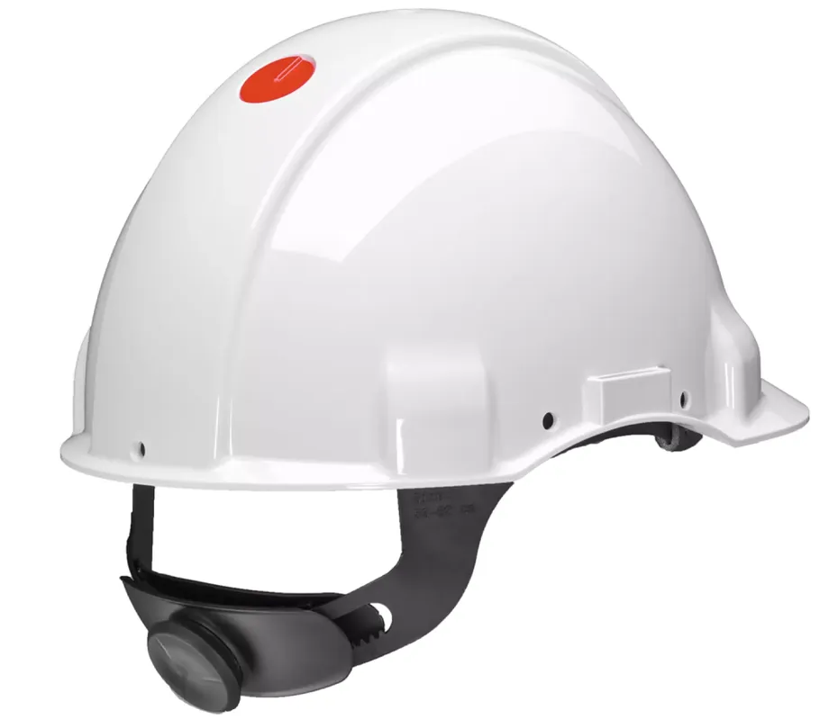 3M Casque - Uvicator - à cliquet - non ventilé - diélectrique 440 V - bandeau en plastique - blanc