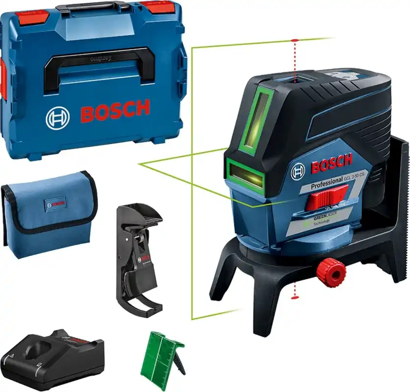 Bosch 0601066H00 - Laser à ligne et à point GCL 2-50 CG (1x 2.0Ah batterie) set dans L-Boxx
