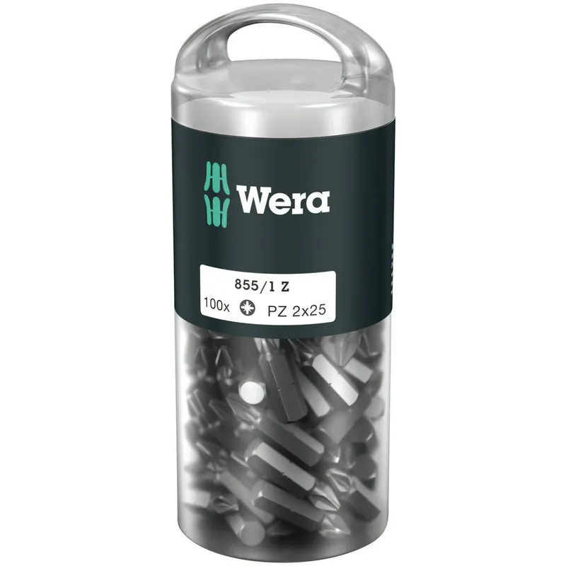 Wera 855/1 Embouts Z DIY 100, PZ 2 x 25 mm, 100 pièces