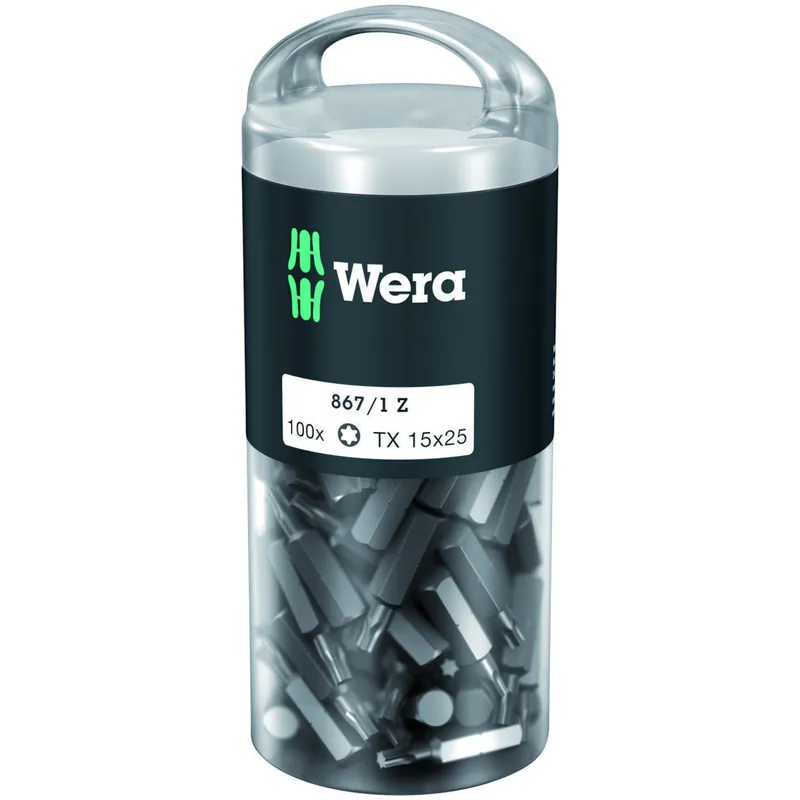 Wera 867/1 Embouts TORX DIY 100, TX 15 x 25 mm, 100 pièces