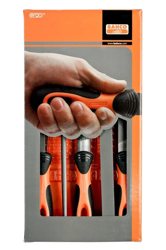 Bahco 1-478-08-1-2 - Jeu de limes ERGO 4 bâtardes/1 mi-douce 200 mm - 5 pcs