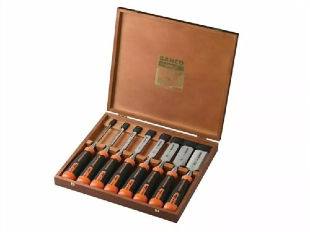 Bahco 434-S8-EUR - Jeu de ciseaux à bois anti-fissures ERGO - 8 pcs/coffret en bois