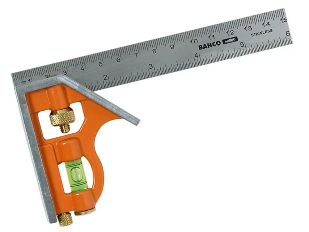 Bahco CS150 - Équerres à coulisse avec niveau à bulle et tire-ligne en métal