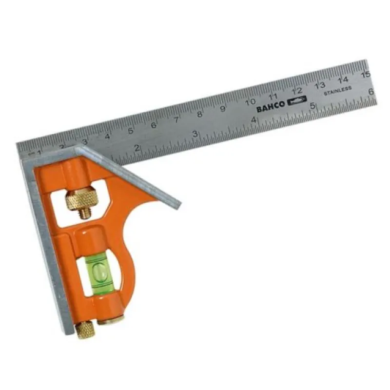 Bahco CS400 - Équerre à coulisse avec niveau à bulle et tire-ligne en métal