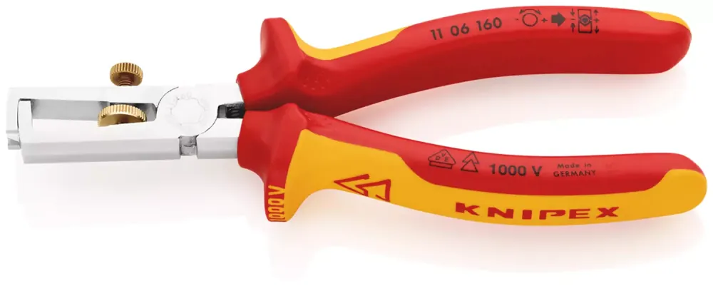 Knipex 11 06 160 - Pince à dénuder Avec ressort d‘ouverture, universel