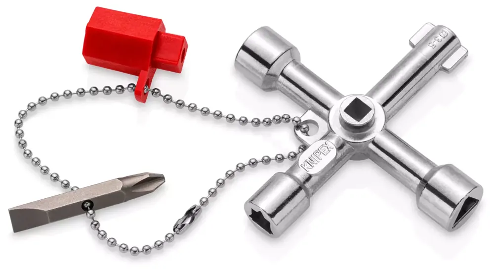 Knipex 00 11 03 - Clé universelle pour armoires de commande pour toutes les armoires et systèmes de fermeture standard