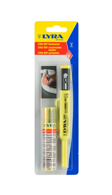 Lyra 4498001 Crayon marqueur Lyra Dry - Graphite – 1 marqueur + mines de rechange