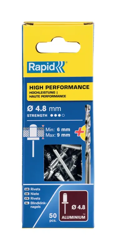 Rapid 163887 Rivets Haute performance Ø4.8x12mm