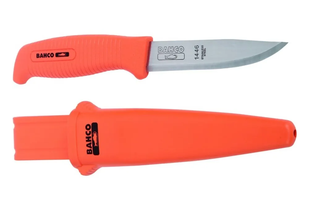 Bahco 1446 - Couteaux multi-usages avec manche en une seule matière – 15 pièces dans un présentoir pour comptoir