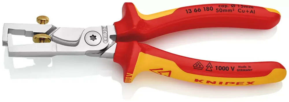 Knipex 13 66 180 - StriX Pince à dénuder à coupe-câbles