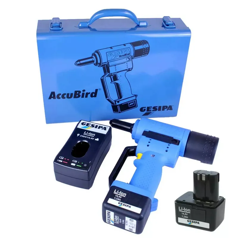 Gesipa 1457235 14.4V Li-ion accusé AccuBird popnageltang fixé (2x 1.3Ah accusé) dans le Koffer