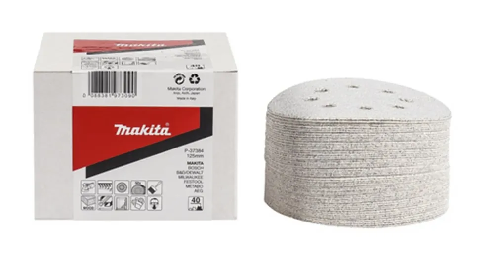 50 disques de ponçage Makita P -37409 - Grains 80 - Métaux non-Ferreux - 125 mm