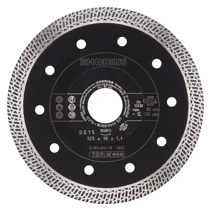 Rhodius 303870 DG15 - Disque de tronçonnage diamant - 125 x 10,0 x 1,4 x 22,23 - 125 mm
