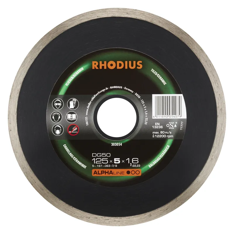Rhodius 303054 DG50 - Disque de tronçonnage diamant - 125 x 7,0 x 1,6 x 22,23 - 125 mm