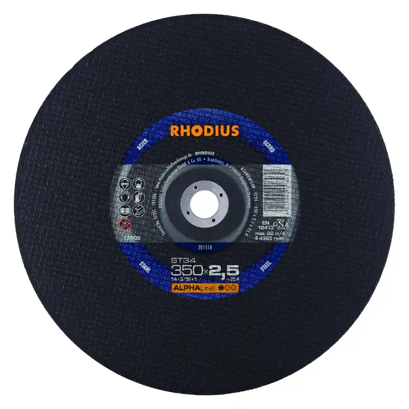 Rhodius 201518 ST34 - Disque de tronçonnage pour machines stationnaires - 350 x 2,5 x 25,40 - 350 mm