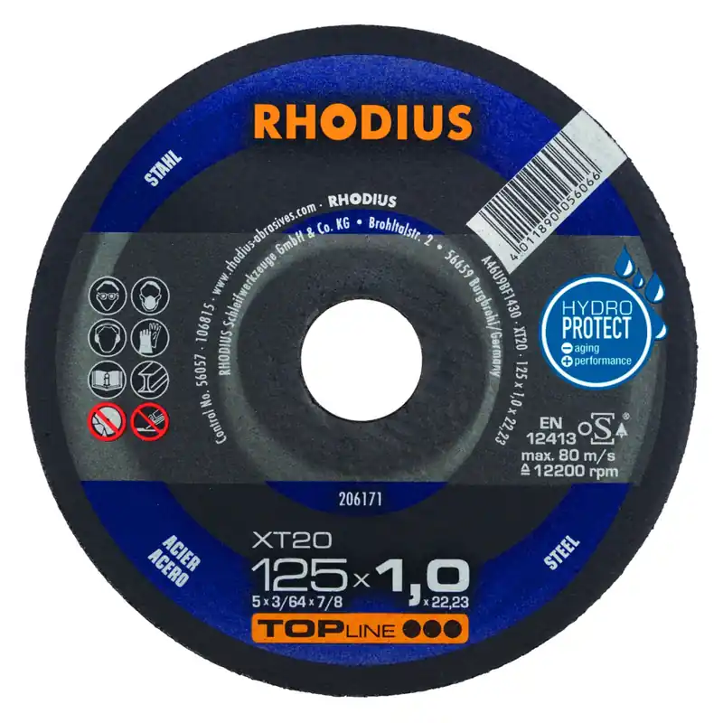 Rhodius 206171 XT20 - Disque de tronçonnage extra-fin - 125 x 1,0 x 22,23 - 125 mm