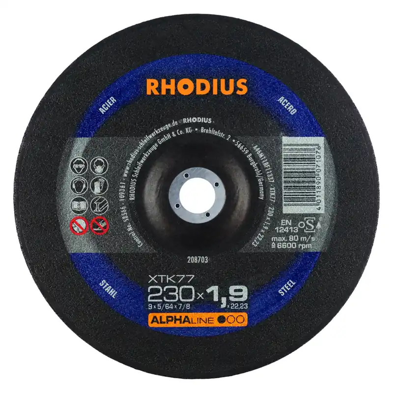 Rhodius 208703 XTK77 - Disque de tronçonnage extra-fin - 230 x 1,9 x 22,23 - 230 mm