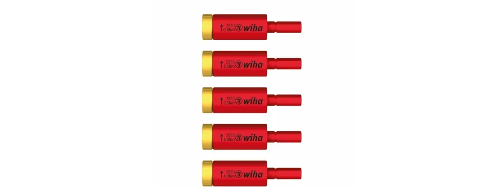 Wiha 41479 Jeu d‘adaptateurs dynamométriques easyTorque electric pour slimBits et étui slimVario - 5 pcs sous blister