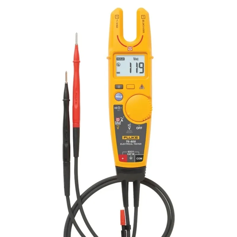 Fluke T6-600 Testeur électrique TRMS - FieldSense-technologie - AC/DC 600V & AC 200A