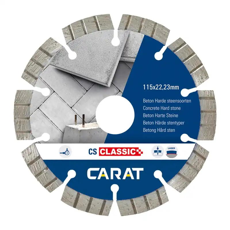 Carat CSC1153000 Lame de scie diamantée pour coupe à sec - 115 x 22,23mm - Béton