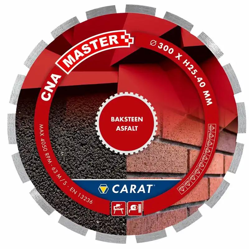 Carat CNAM500400 Lame de scie diamantée pour coupe à eau - 500 x 25,4 x 10mm - Pierre/Aphalte