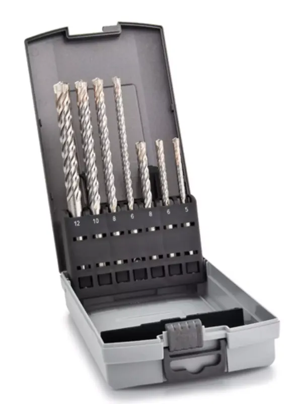 HiKOKI 783391 Jeu de mèches pour perforateur SDS-Plus 7 pièces en cassette - 4 tranchants