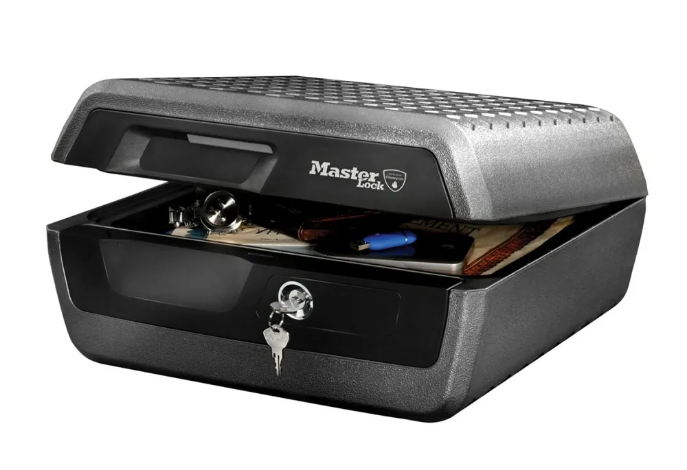 Master Lock LCFW30100 - Mallette de sécurité Anti Feu - Ignifuge et Etanche - Serrure à Clé - Large