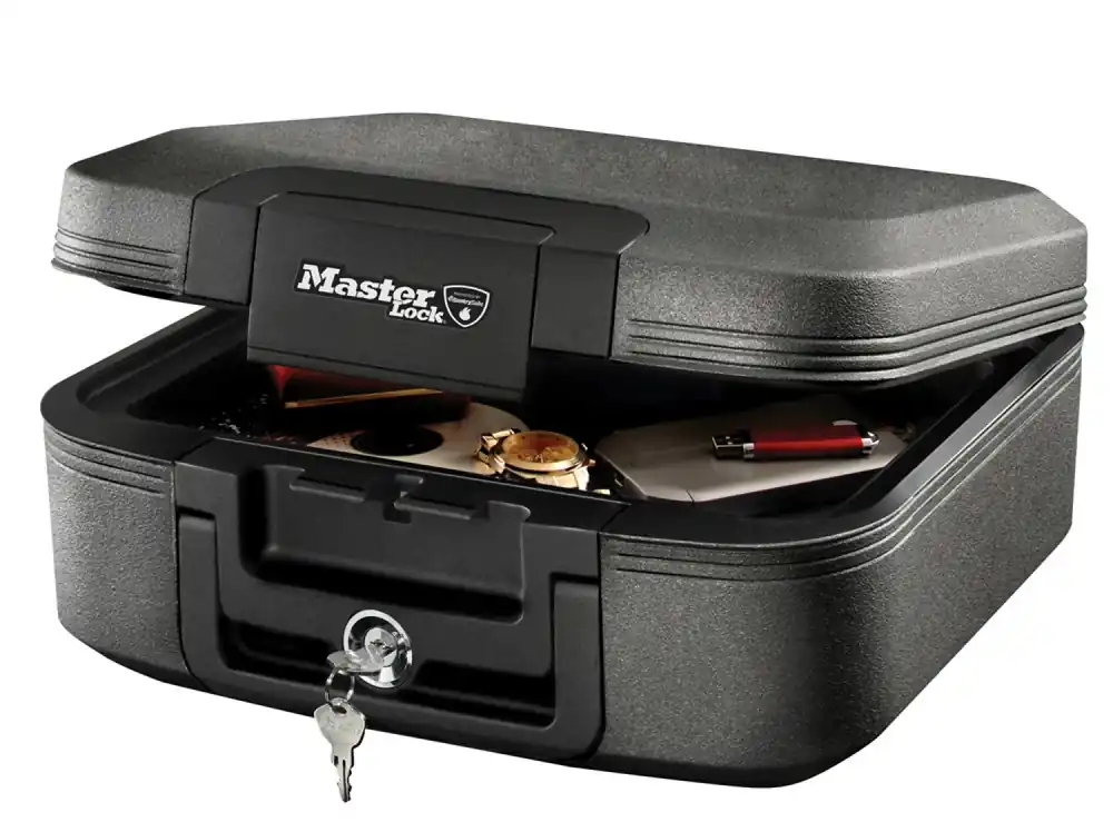 Master Lock LCHW20101 - Mallette de sécurité Anti Feu - Ignifuge et Etanche - Serrure à Clé - Medium