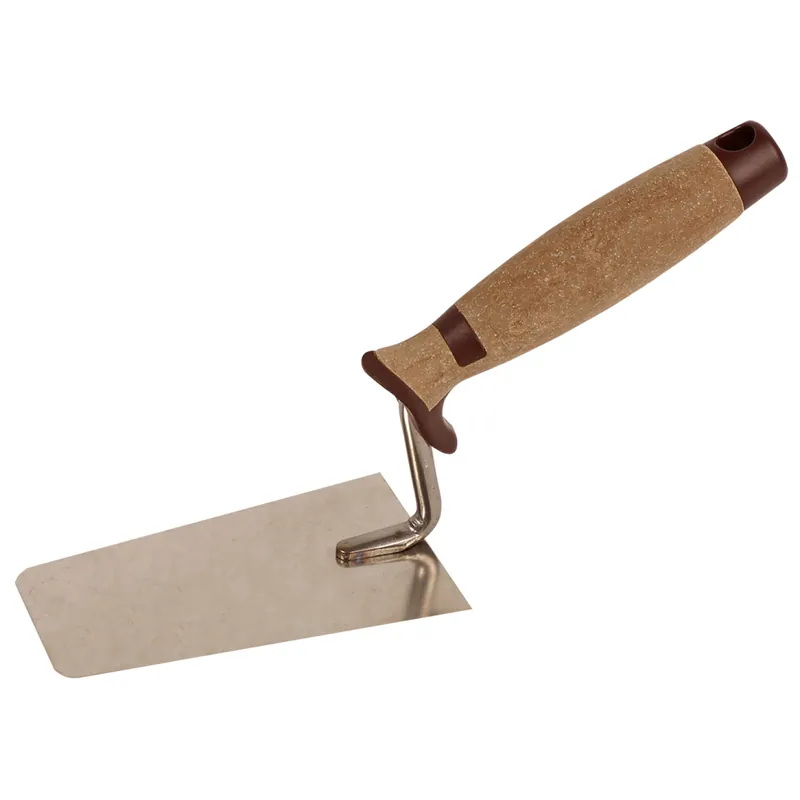 Super Prof Pure 1.403.18 Truelle de plâtrier ECO avec poignée en cuir - acier inoxydable - droite - coins arrondis - 180mm