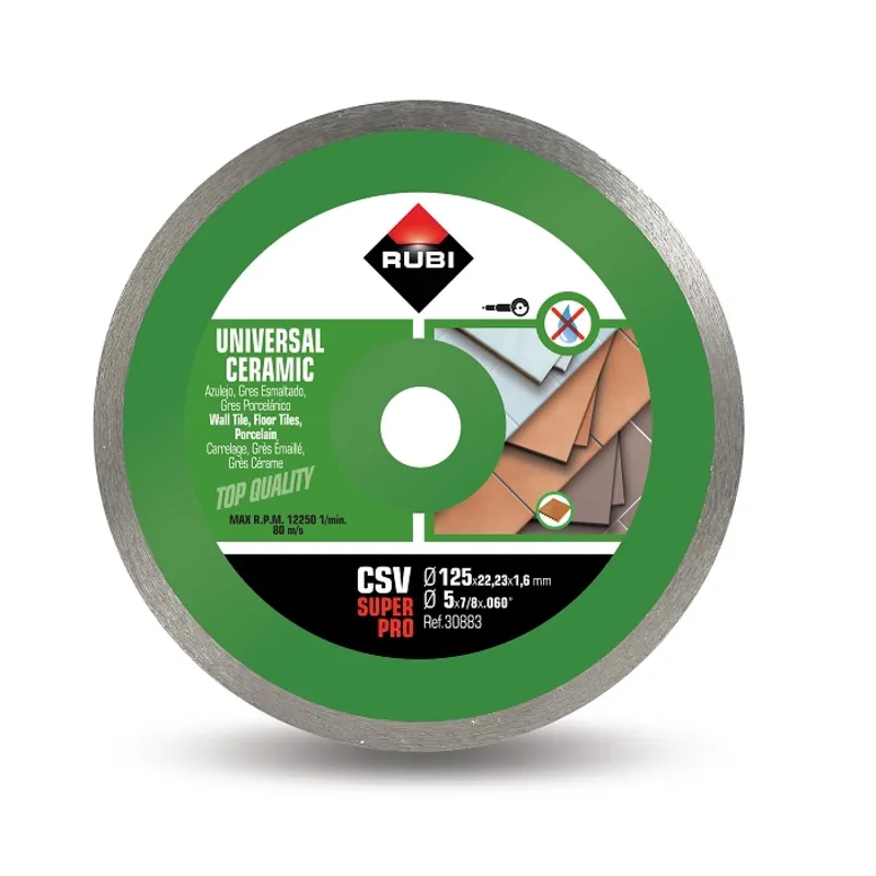 Rubi 30883 - Disque diamant général pour carrelage JANTE CONTINUE CSV-125 SUPERPRO