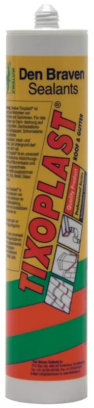 Zwaluw Den Braven 10121601 Tixoplast Mastic pour toiture - Noir - 310 ml