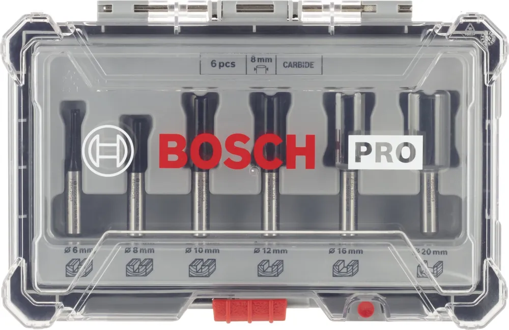 Bosch 2607017466 - Set 6 pièces fraises droit 8mm