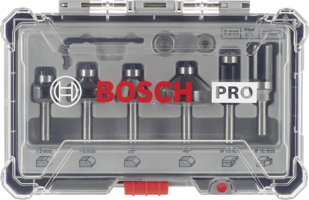 Bosch 2607017469 - Set 6 pièces fraises arrondir et profiler 8mm