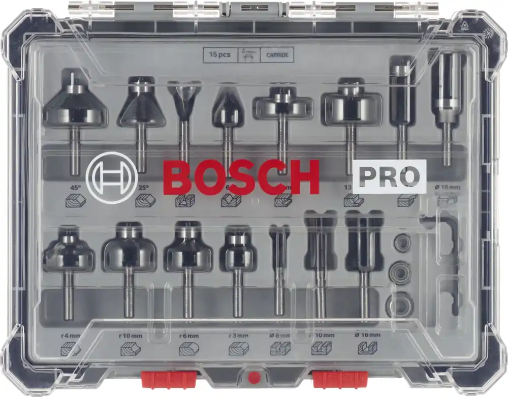 Bosch 2607017471 - Set 15 pièces fraises mix 6mm