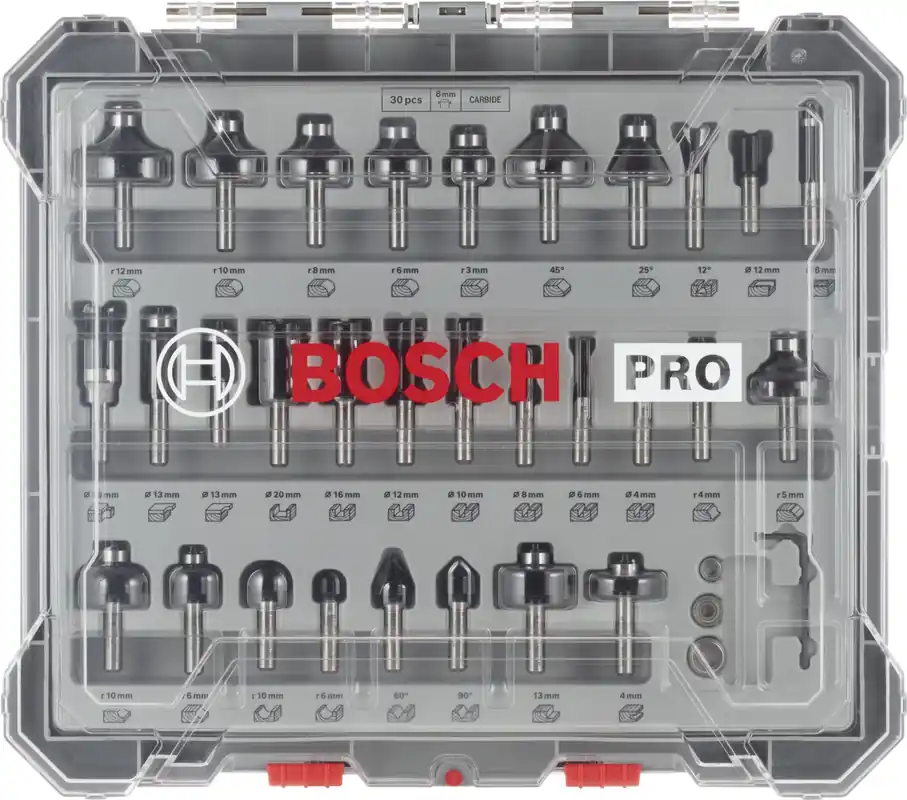 Bosch 2607017475 - Set 30 pièces fraises mix 8mm