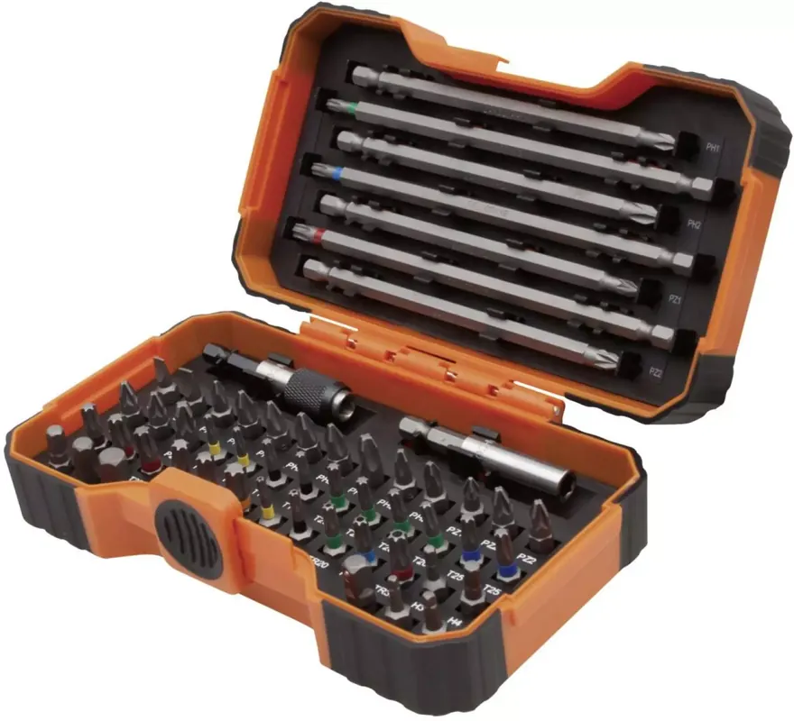 Bahco 59/S54BC - Jeu d‘embouts 1/4‘‘ pour vis à fente, vis à 6 pans et vis Phillips, Pozidriv et TORX Tamper – 54 pièces