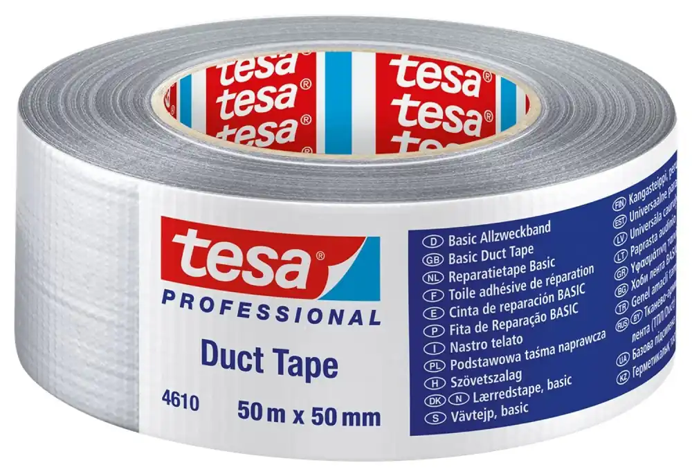 Tesa 04610 Ruban type toile américaine classique - tout usage - Argent - 50 mm x 50m