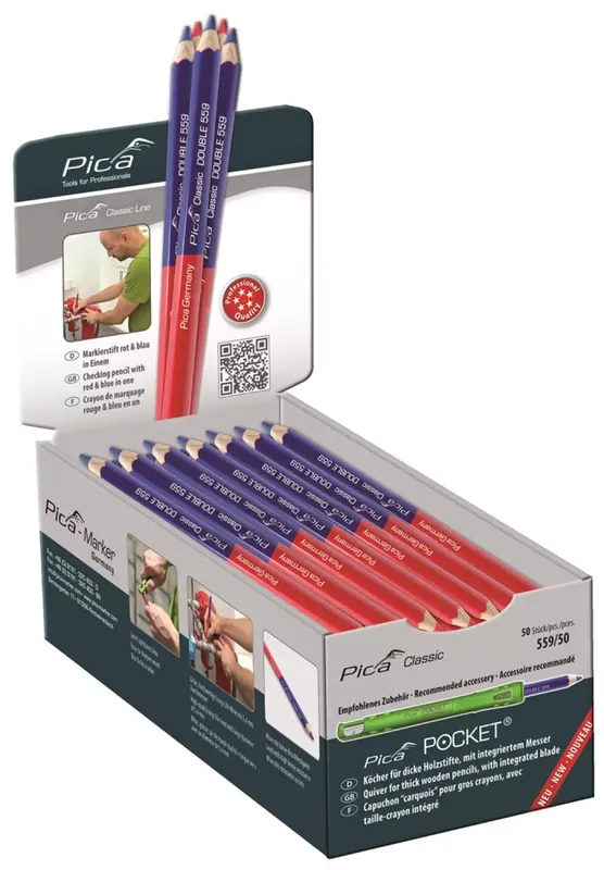 Pica PI559-50 - Crayon double - 175mm - rouge/bleu (50pcs)
