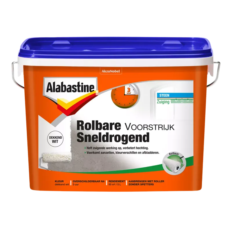 Alabastine ROLBARE Primaire SNELDRORGEND Blanc 5L