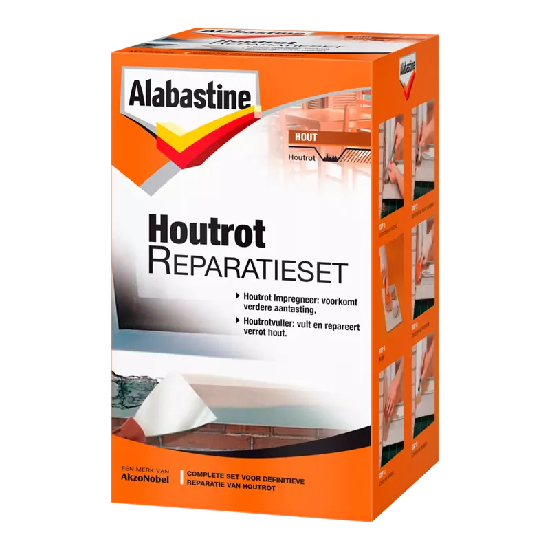 Alabastine Kit de réparation du bois pourris - Pâte - Naturel/Épicéa - 500gr