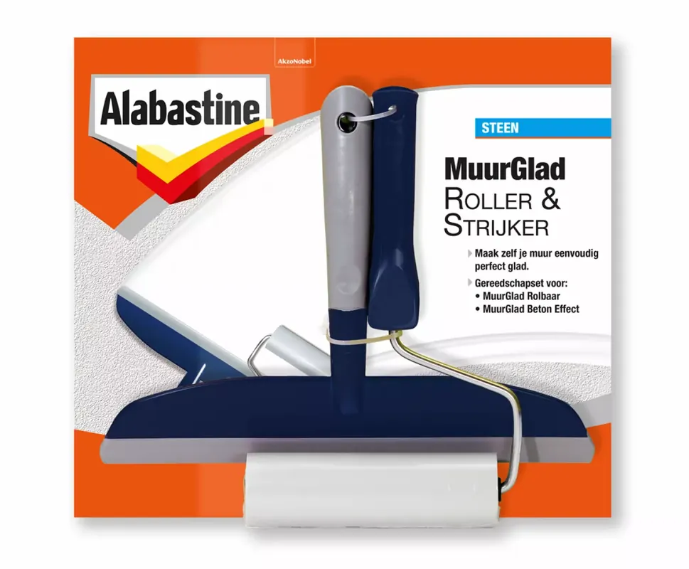 Alabastine ensemble rouleau mural lisse 2 pièces avec inclus racloir - Pierre