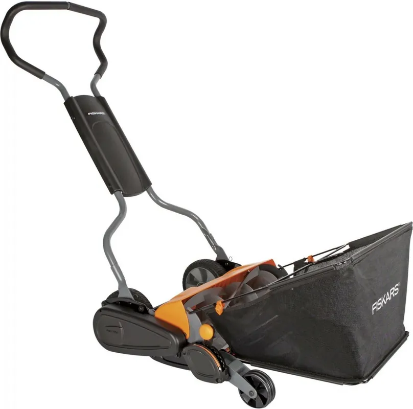 Fiskars StaySharp Max - Tondeuse à gazon - incl. bac de ramassage - 46cm