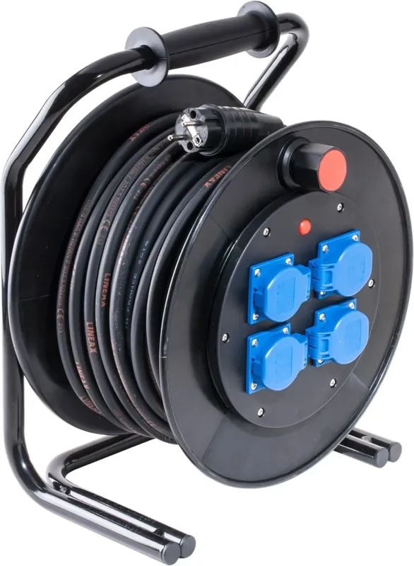 Enrouleur de câble Keraf 117348 - G2 - Prise terre – 50 m - 4 prises SchuKo