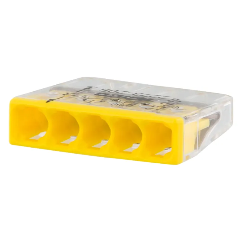 Wago 2273-205 Pince à souder 5-trous - 5 x 0.5 - 2.5 mm² - Transparent-jaune (100pcs)