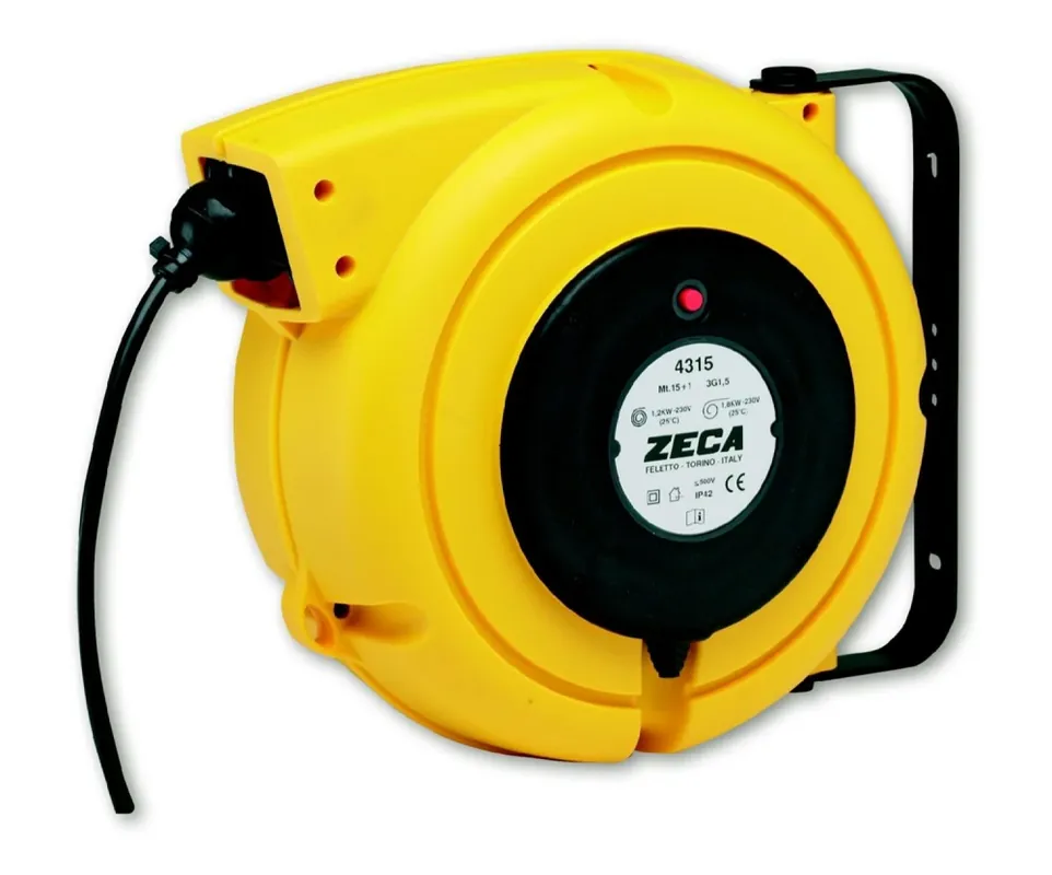Zeca ZEEL4325 Enrouleur de câble électrique 3G2,5mm² - Câble en PVC - H05VVF - 3x2,5mm² - 10m