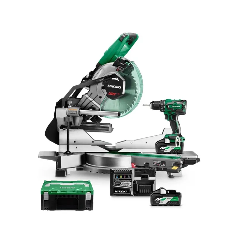 HiKOKI C3610DRAW4PZ - Set Multivolt 36V scie à onglet & perceuse visseuse (3x batterie 4,0/8,0Ah) dans HSC - moteur brushless