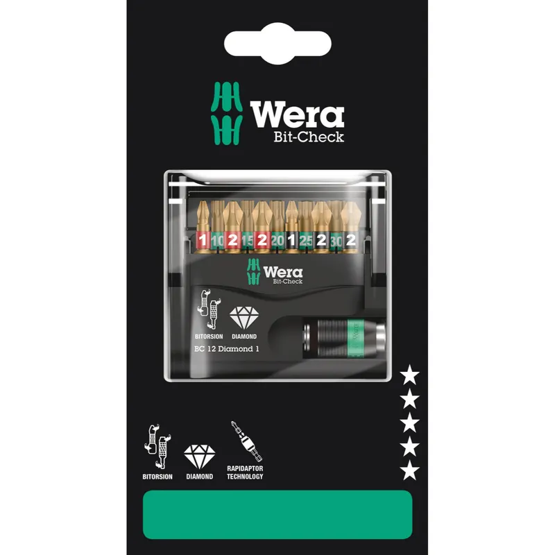 Wera Bit-Check 12 Diamond 1 SB, 12 pièces