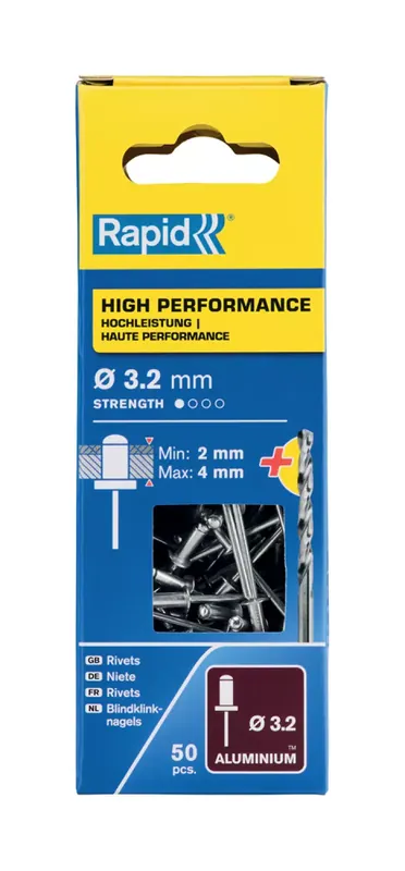 Rapid 312323 Rivets Haute performance Ø3.2x8mm