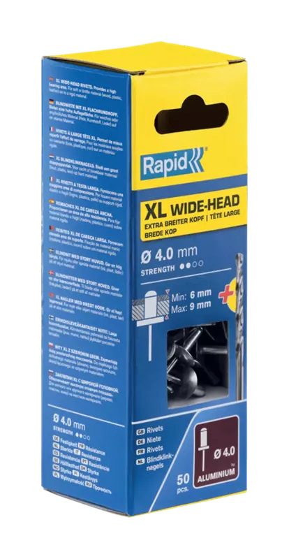 Rapid 312328 Rivets XL Ø4 x 12mm